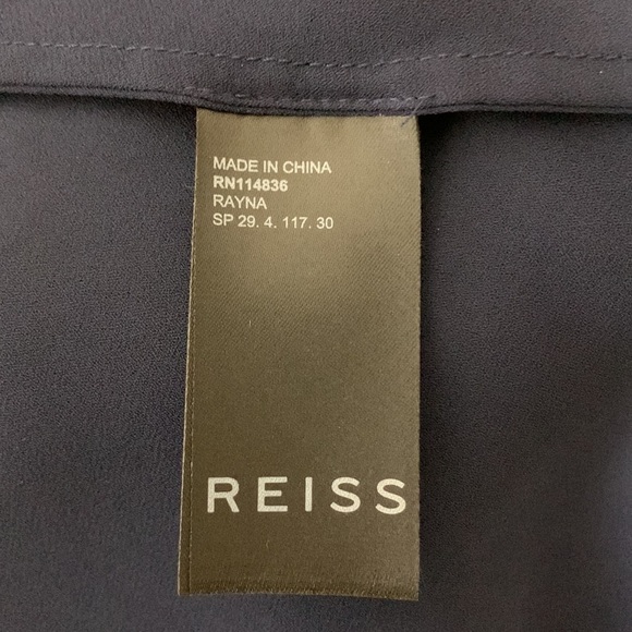 Reiss‎ Rayna Wrap Front Lace Dress, Navy size 8 - Picture 10 of 11